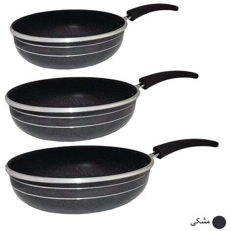 سرویس ماهیتابه ۳ پارچه گرانیتی زنبوری تک دسته