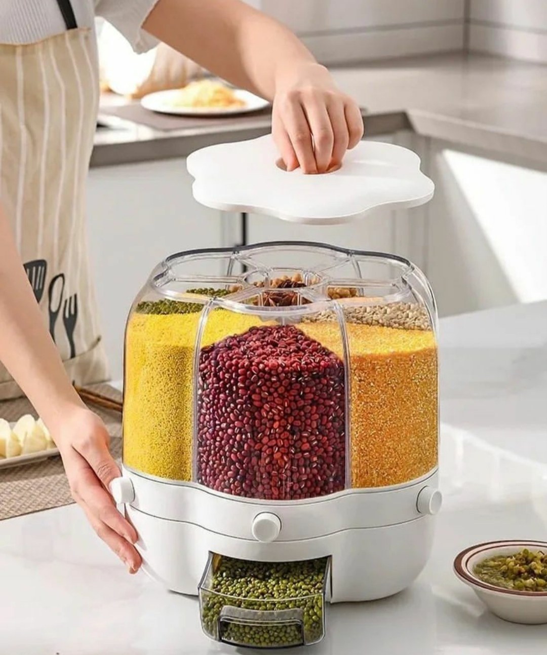 جا حبوباتی گرد چرخشی ۶ خانه اکرولیک نشکن