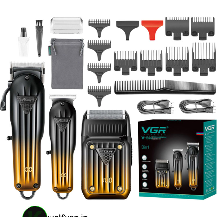 ست ماشین اصلاح وی جی آر مدل VGR V-644 با تکنولوژی برش مستقیم و استیل ضد زنگ