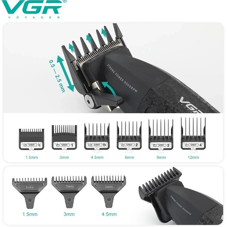 ماشین اصلاح وی جی آر مدل VGR V-640 با تیغه سرامیک و برش مستقیم
