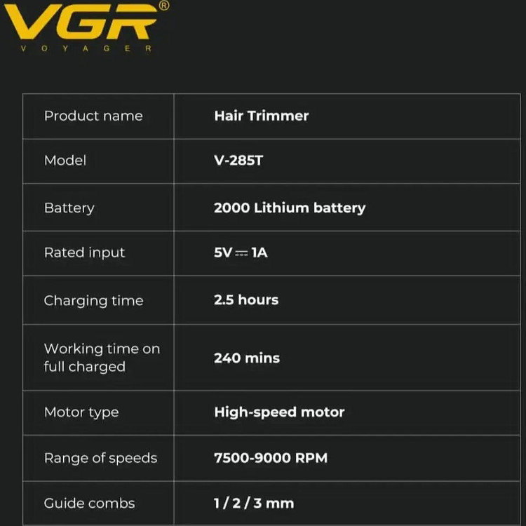 ماشین اصلاح خط زن وی جی آر مدل V-285T