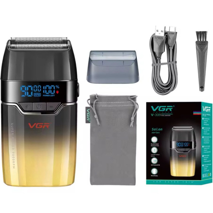 ماشین اصلاح وی جی آر مدل V-308 با تیغه تیتانیوم و برش خطی